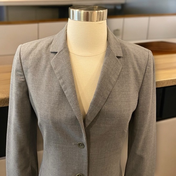 Caslon Wool Tweed Blazer Jacket In Grey Size 4 Petite - Picture 3 of 15